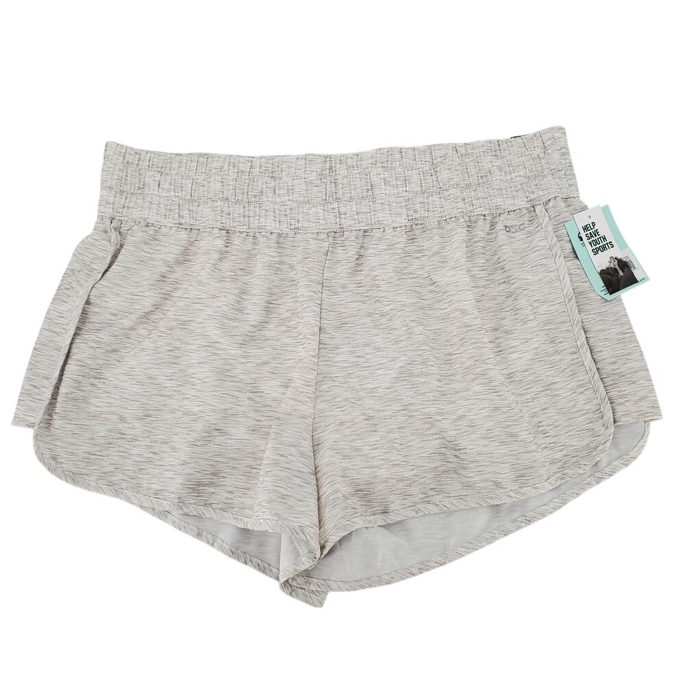 DSG High Rise Stride Short Brief Lined Heather Texture White Womens‎ XL New